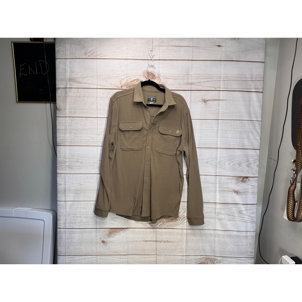 Born Primitive Frontier Corduroy Shirt Mens XL Khaki Tan Button Down Long Sleeve